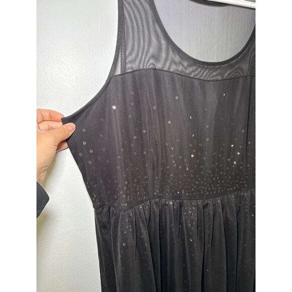 Lane Bryant sequin illusion mesh overlay chiffon dress womens 22 prom hoco event - Picture 3 of 8